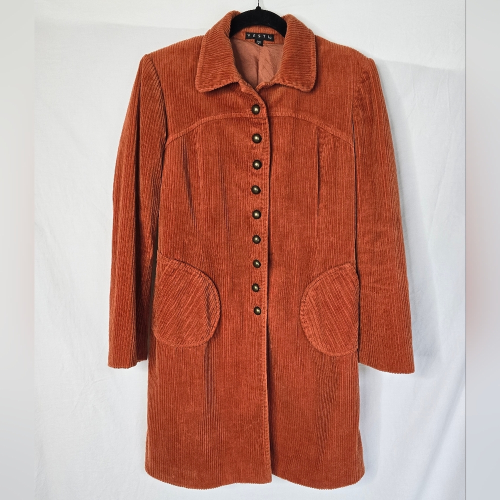 Vesti Rust Corduroy Trench Coat